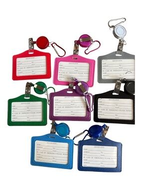 Assorted ID Badge Holders with Reels - Multiple Colors